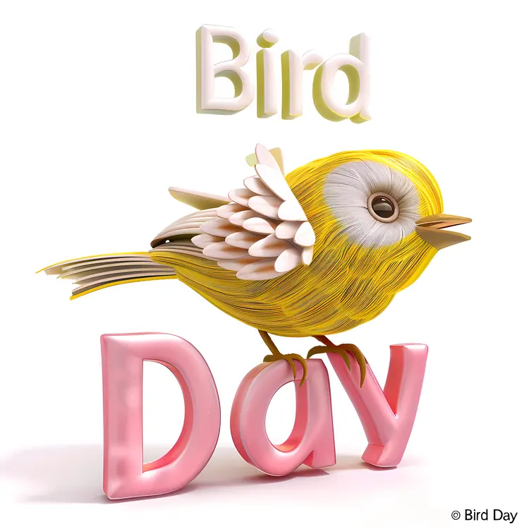 Yellow Cartoon Bird for Bird Day