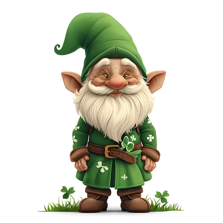 Green Gnome with Shamrock Hat