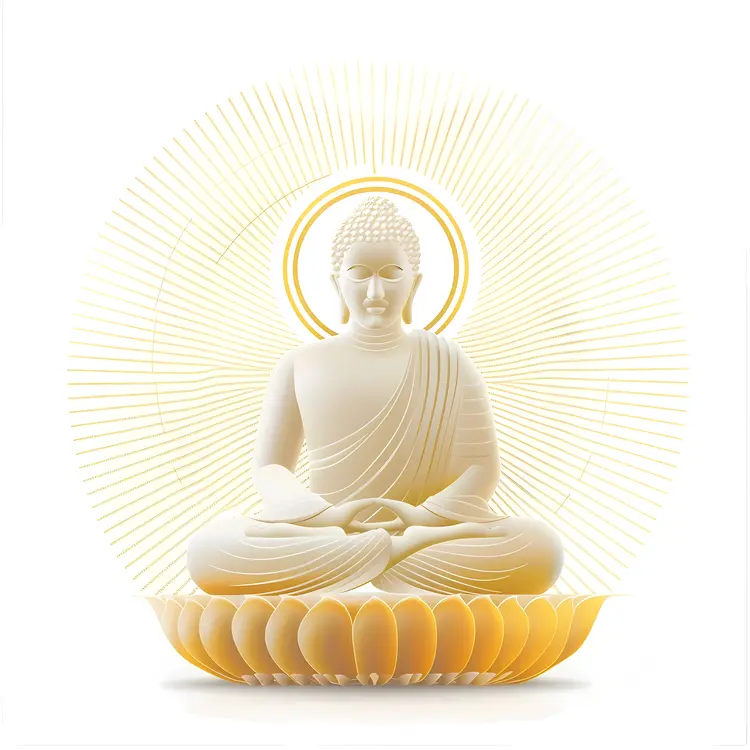 Radiant White Buddha Statue