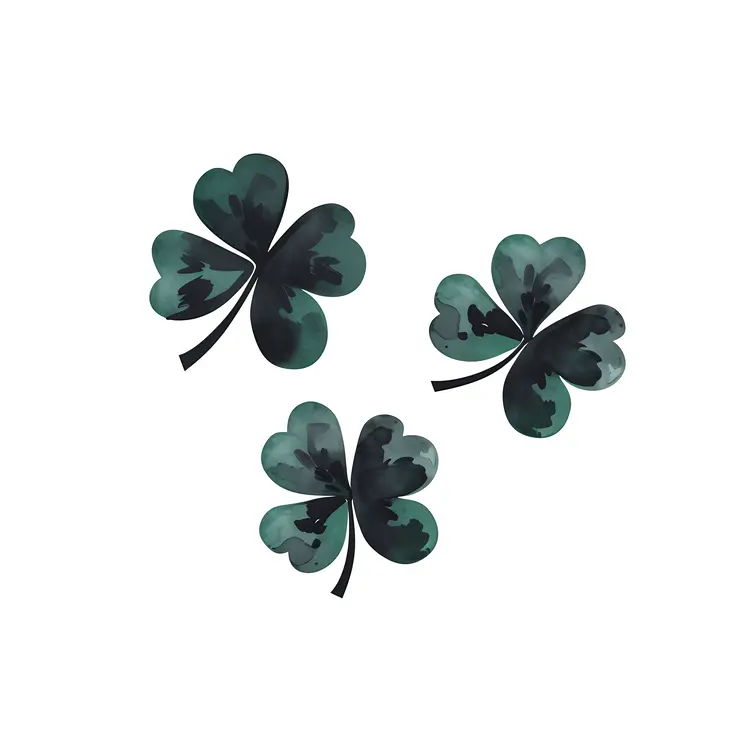 Dark Green Clover Leaves