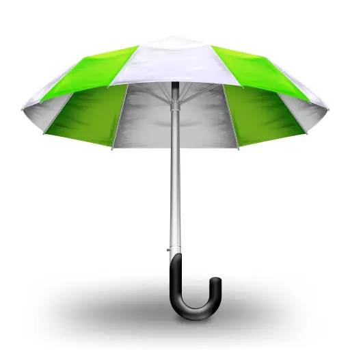 Green and White Umbrella for Rainy Days
