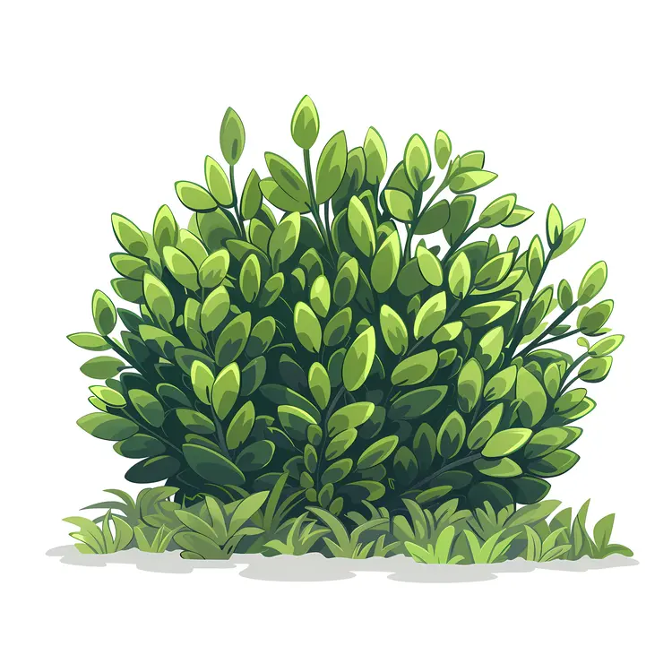 Green Bush with Dense Leaves