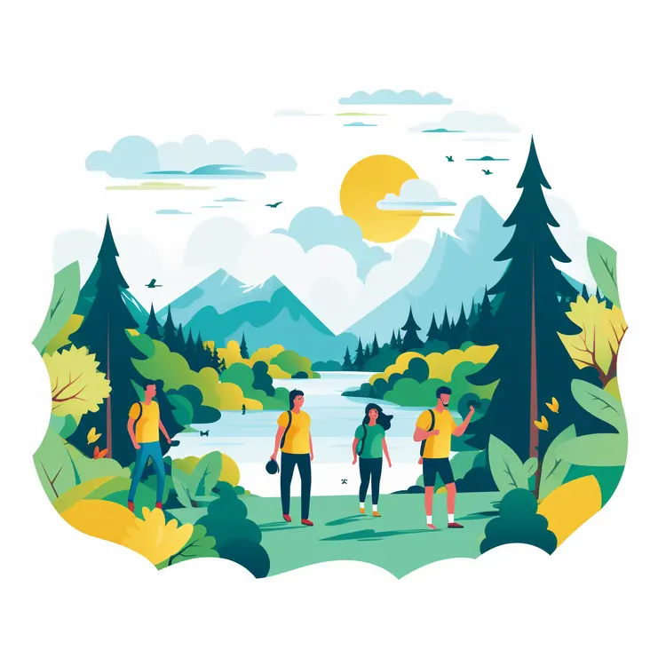 Hikers Exploring Nature