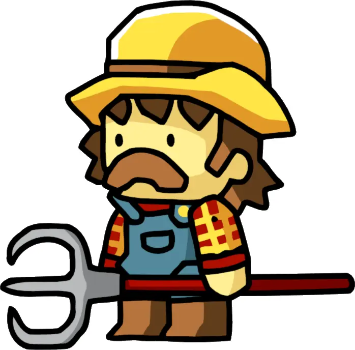 Cartoon Farmer with Pitchfork