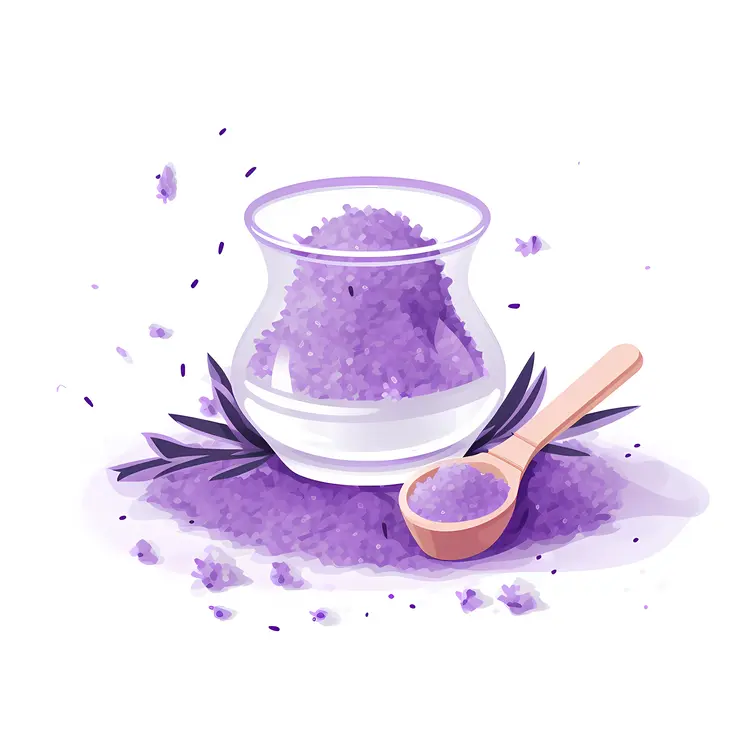 Lavender Bath Salts in a Glass Jar
