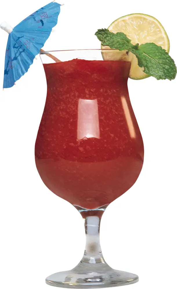 Refreshing Red Cocktail with Umbrella