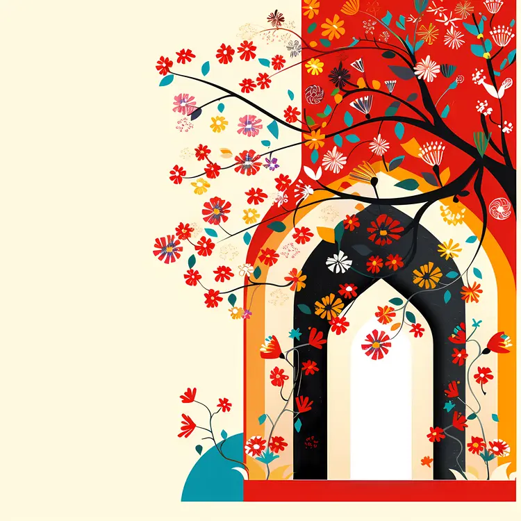Floral Archway with Tree