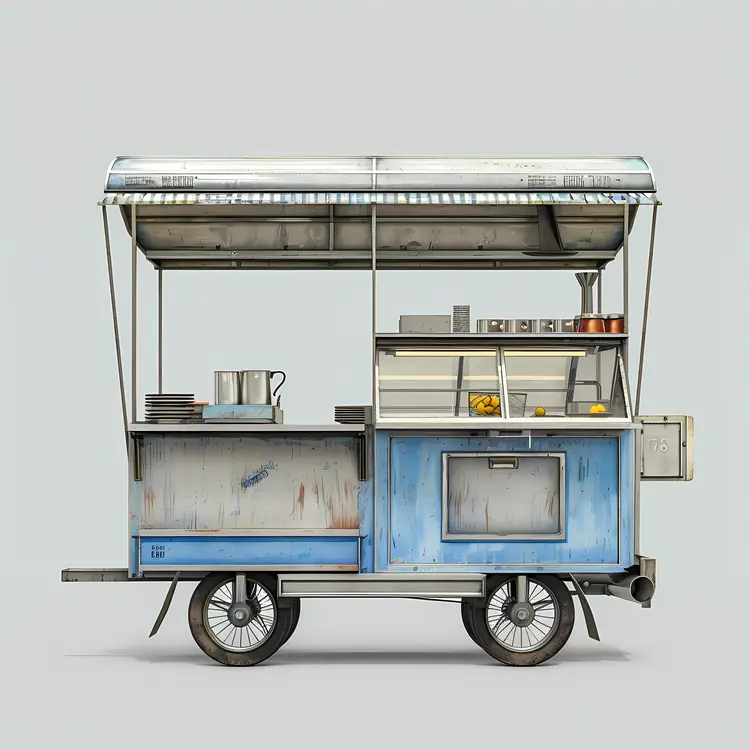 Rustic Blue Food Cart