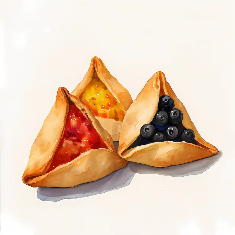 Triangle Pastries with Fruit Filling