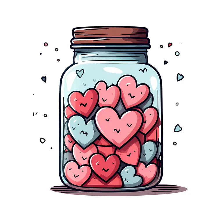 Hearts in a Jar for Valentine's Day