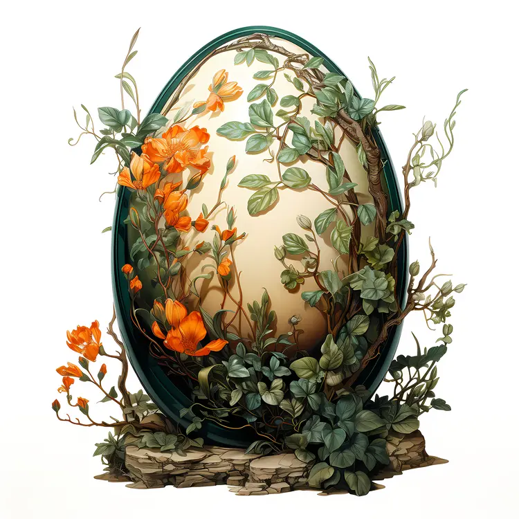 Floral Nature-Inspired Decorative Egg