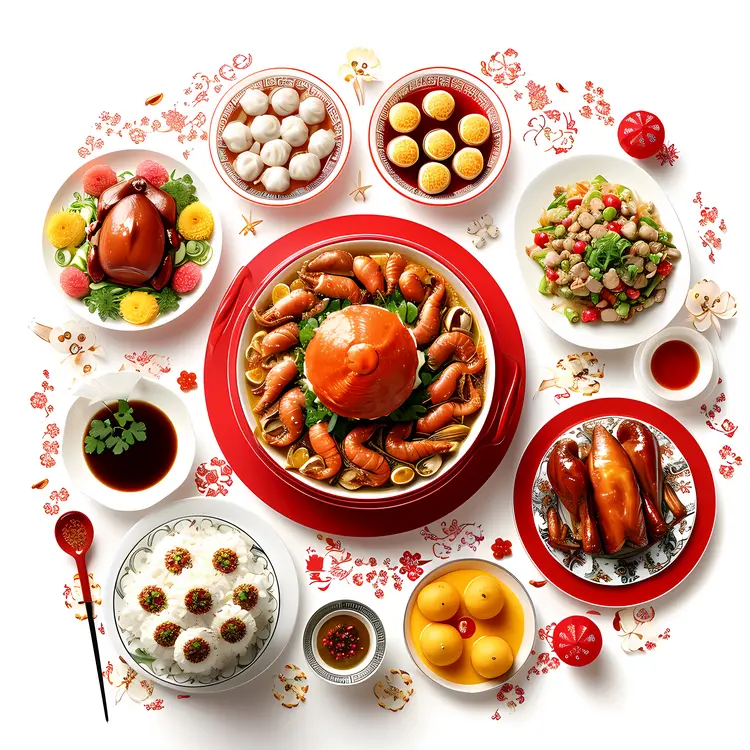 Chinese feast for Chinese New Year celebration