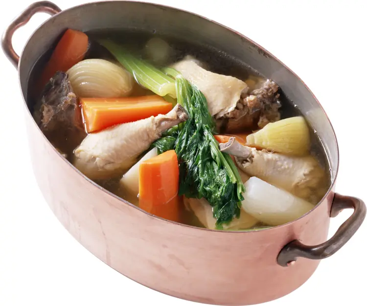 Chicken and Vegetable Soup in a Pot