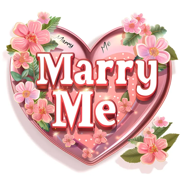 Heart-shaped Marry Me Proposal with Flowers