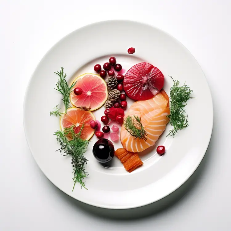 Gourmet Salmon Dish with Citrus and Cranberries