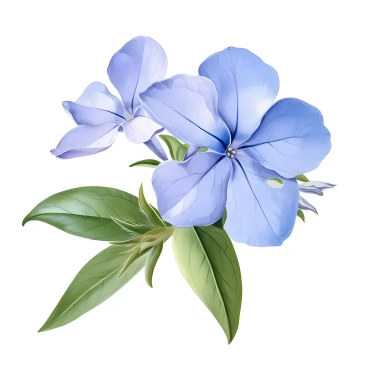 Charming Blue Flowers with Green Leaves