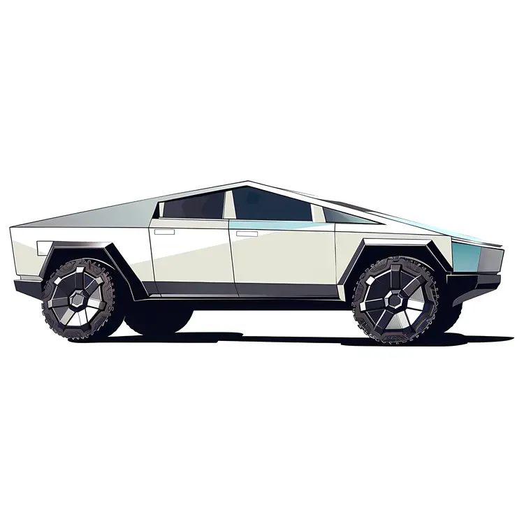 Futuristic Electric Truck in Minimalist Style