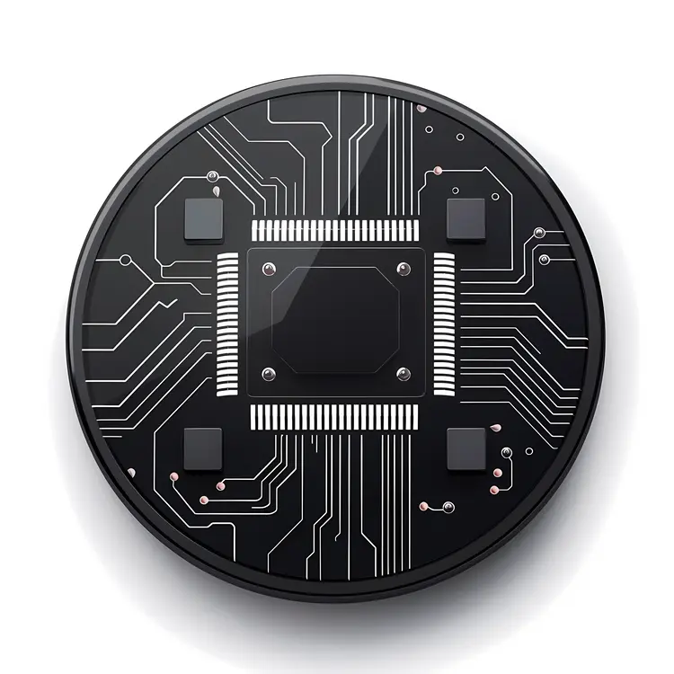 Round Black Circuit Board