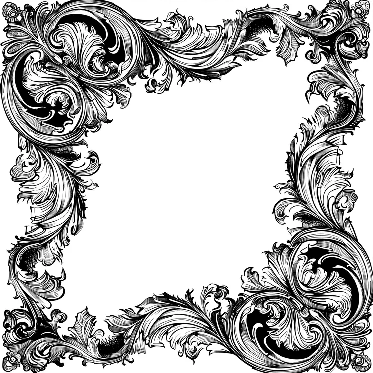 Black and White Frame in Decorative Art