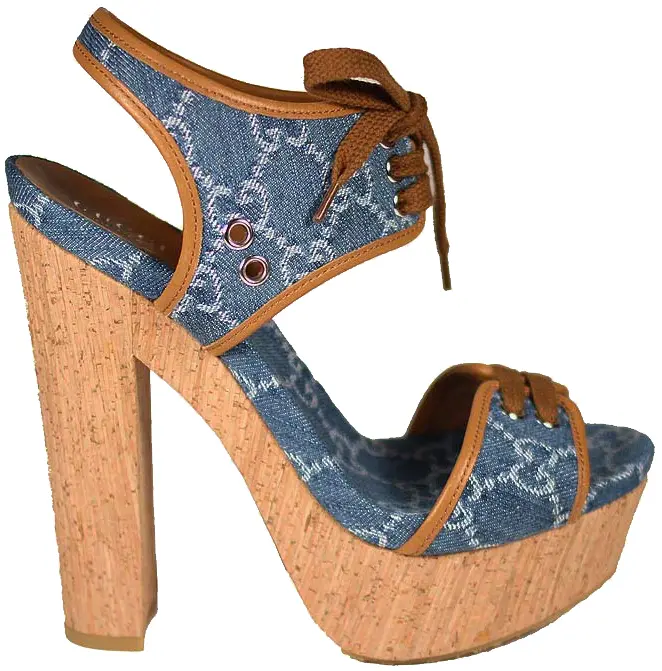 Trendy Denim Platform Sandal