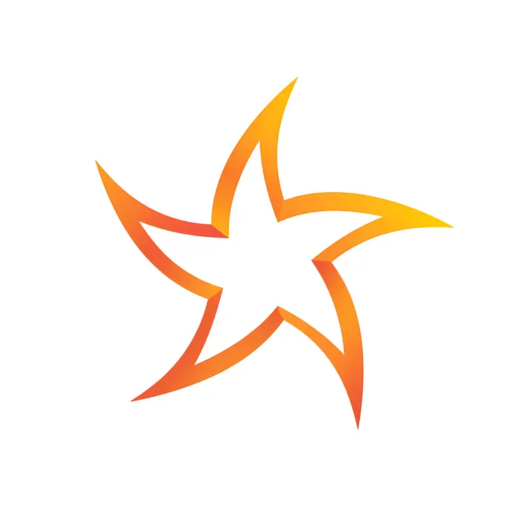 Swirling Orange Star Graphic