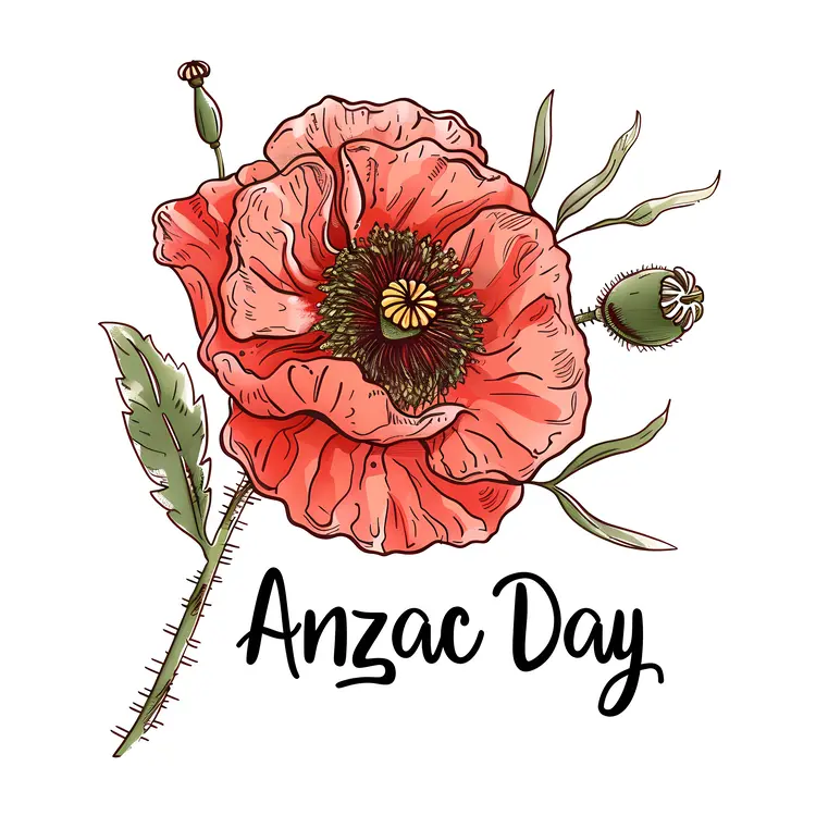 ANZAC Day Red Poppy Flower
