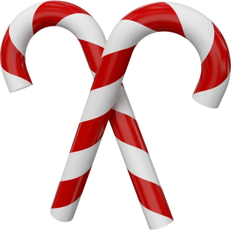 Crossed Red and White Candy Canes
