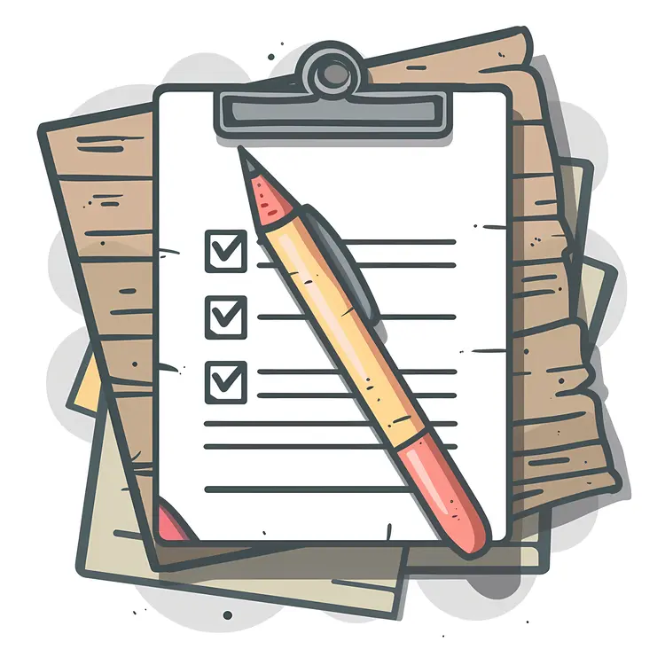 Checklist with Clipboard and Pencil