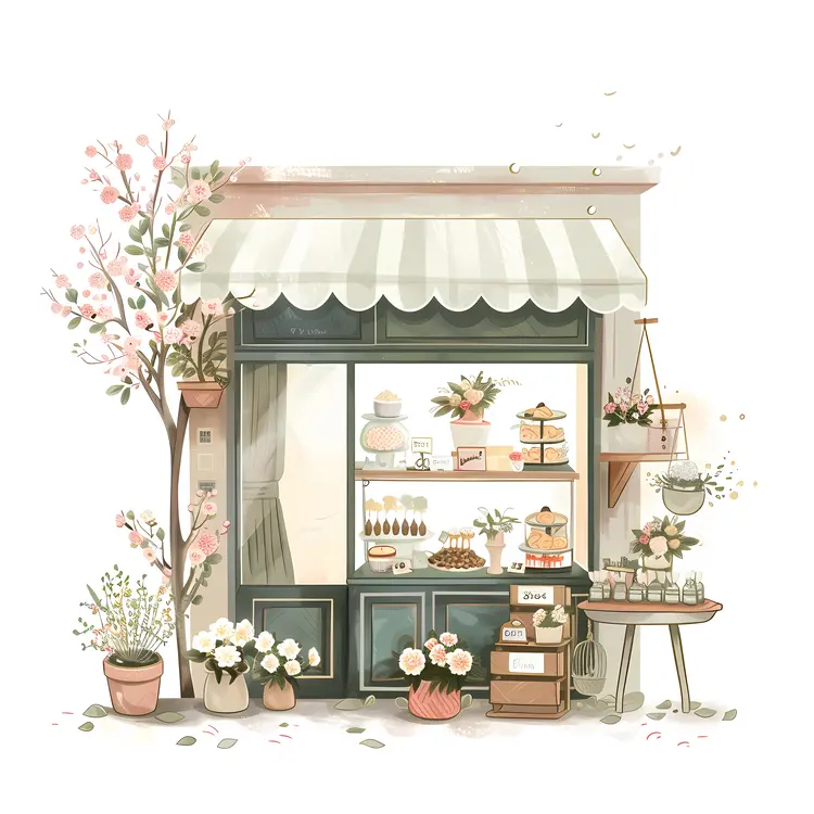 Charming Bakery with Cakes and Pastries