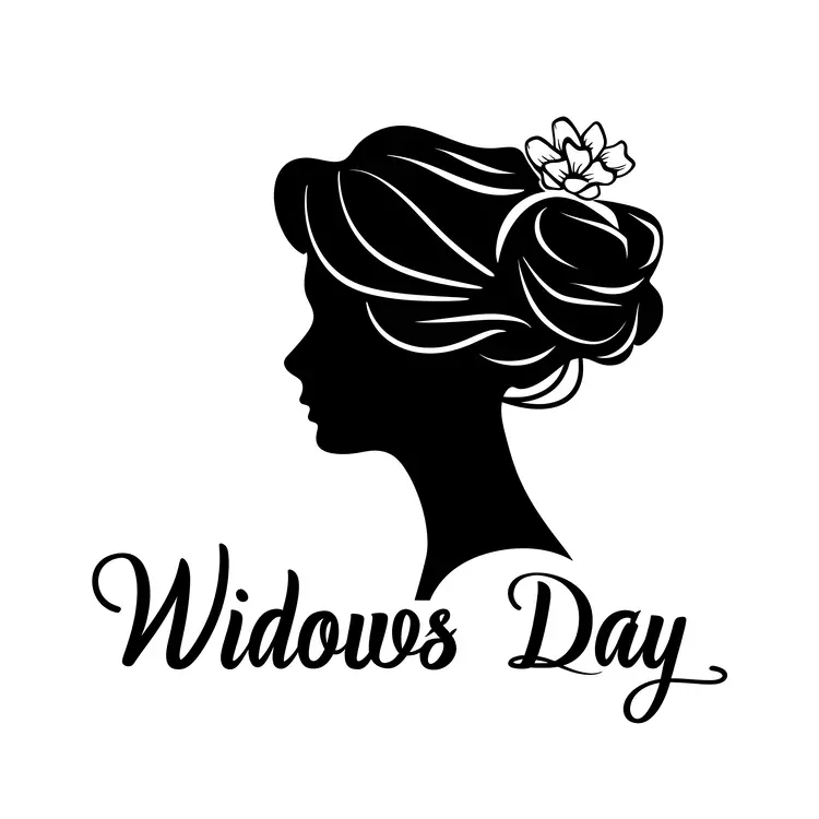 Widow's Day Silhouette with Flower in Hair