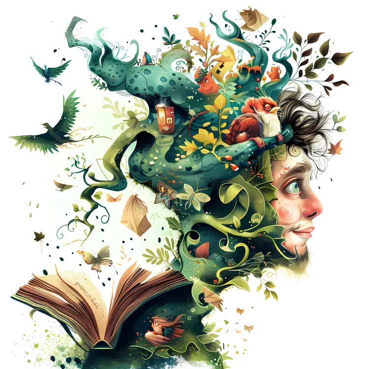 Man with Nature and Books