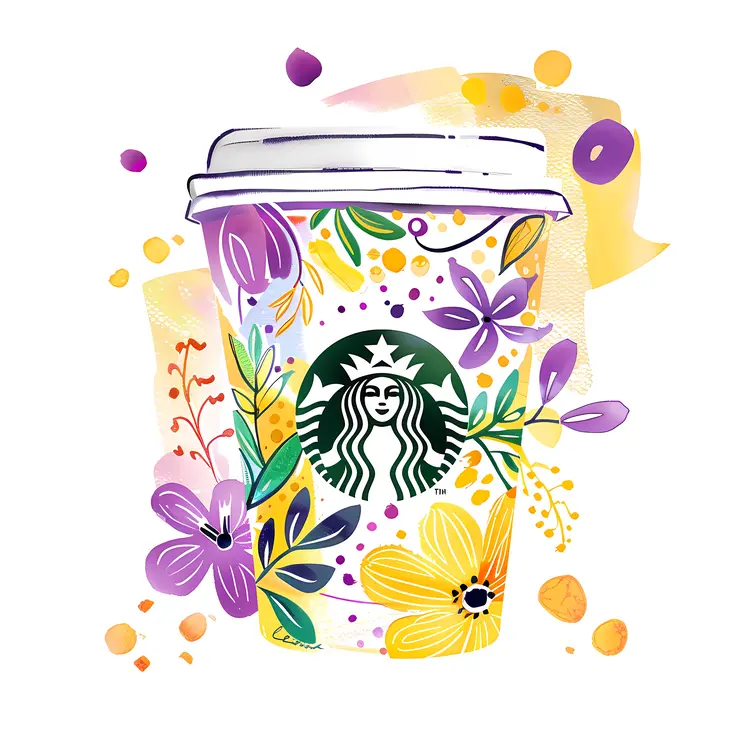 Colorful Floral Starbucks Cup