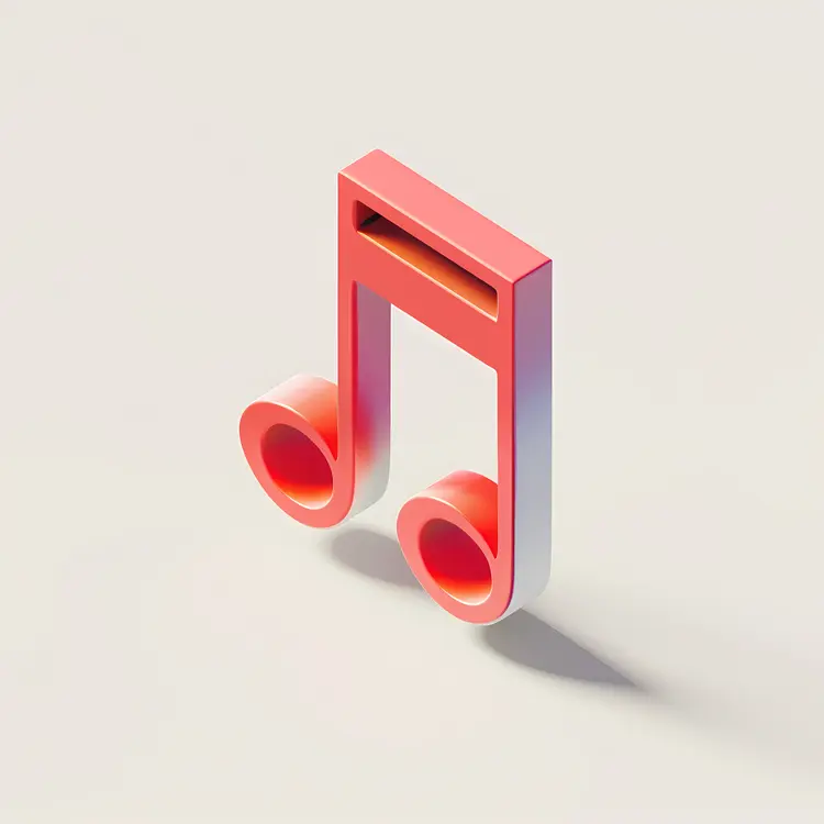 Red Music Note