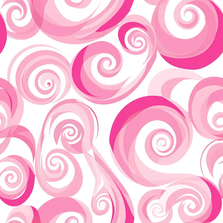 Modern Pink Swirls Abstract Art