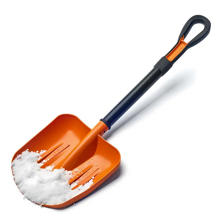 Orange Shovel with Snow