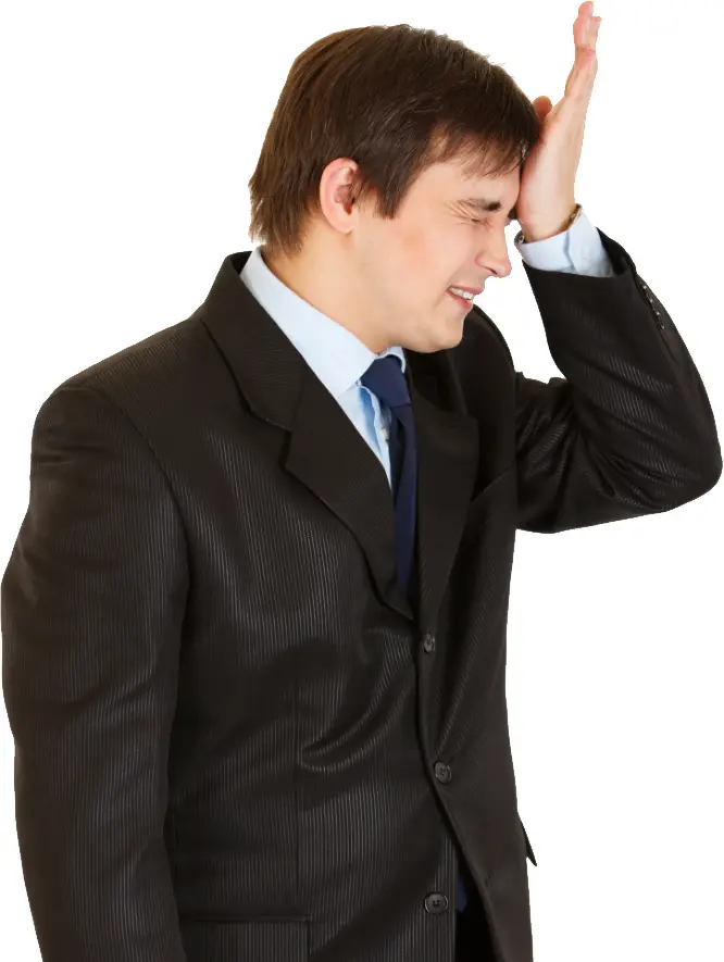 Frustrated Businessman in Black Suit