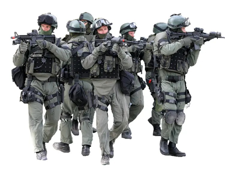 Armed Soldiers in Tactical Gear