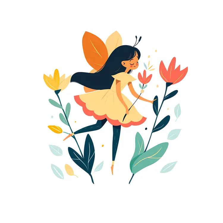 Cute Fairy with Flowers