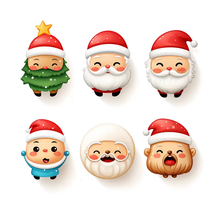 Adorable Santa Characters