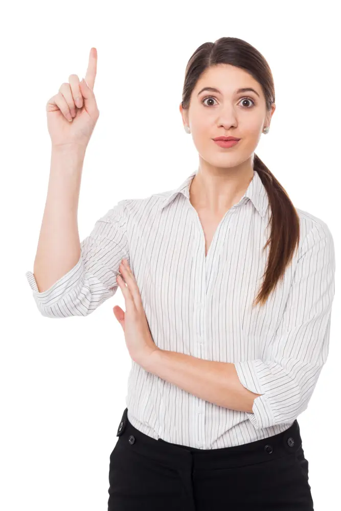 Woman Pointing Up