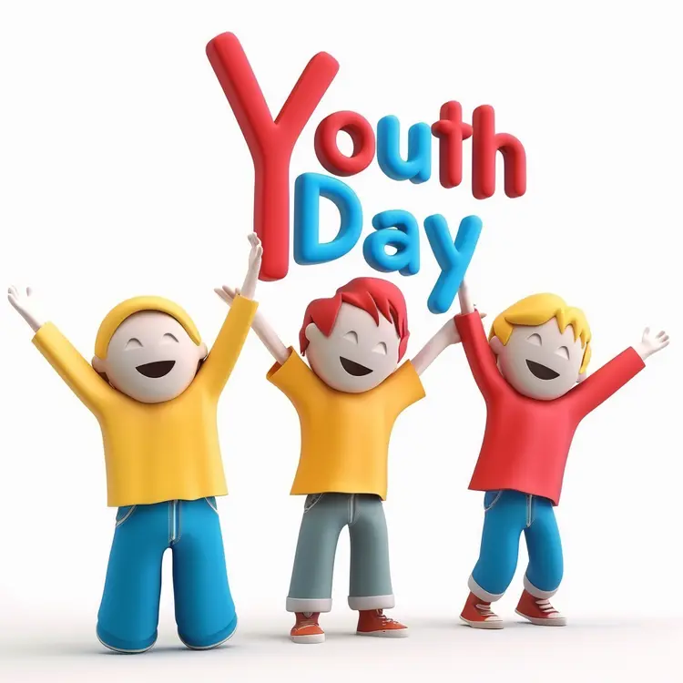 Youth Day Celebration with Happy Figures