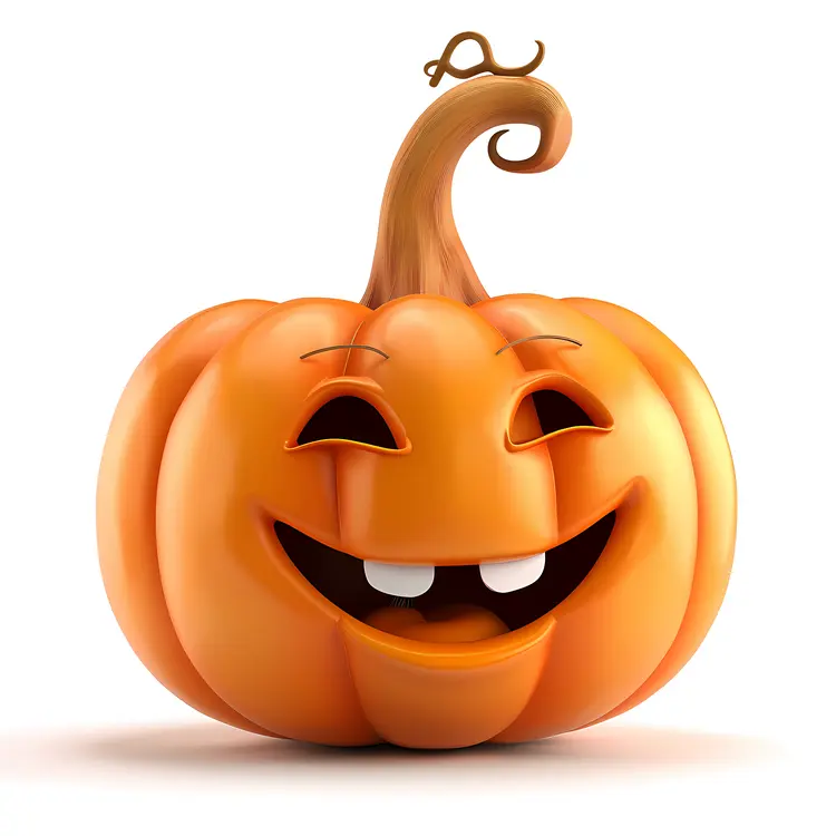 Happy Orange Pumpkin Cartoon
