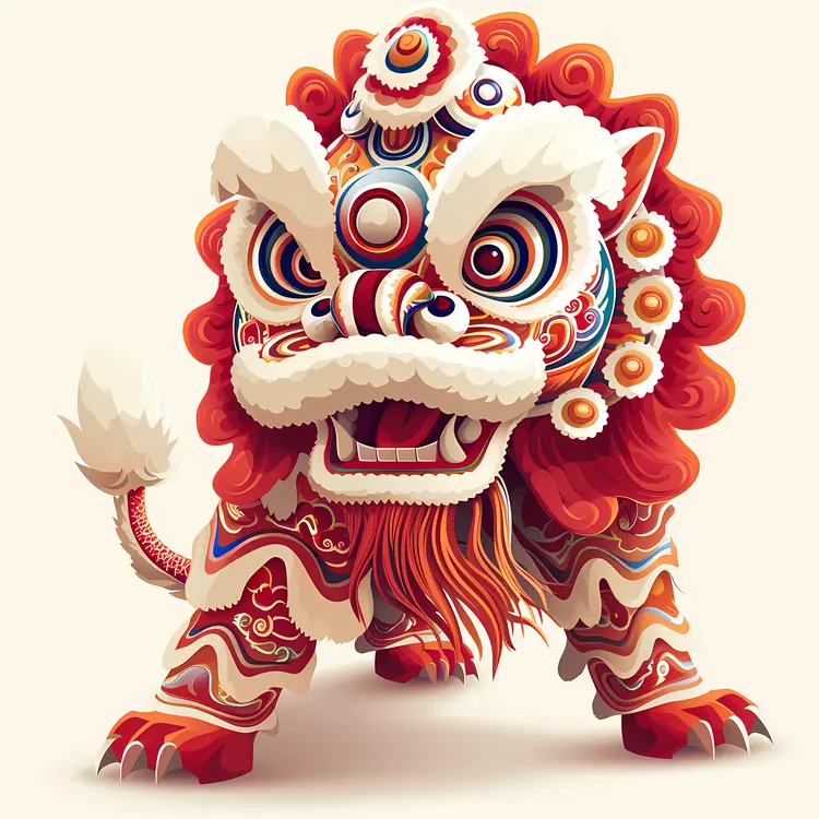 Traditional Chinese Lion Dance Costume