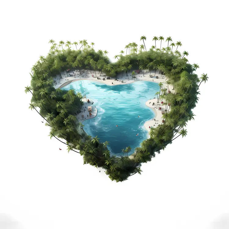 Heart-shaped Lagoon with Beach