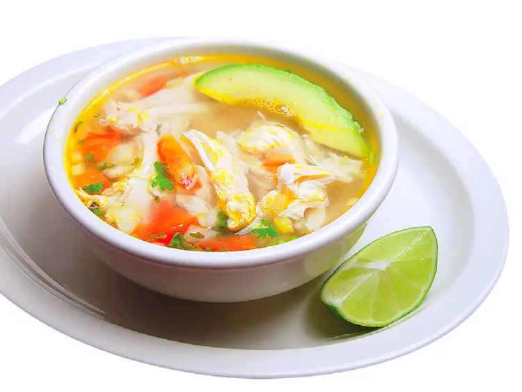 Chicken Soup with Avocado and Lime