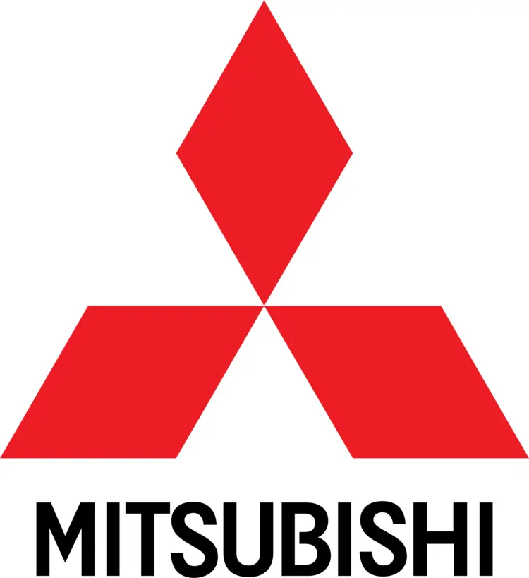 Red Mitsubishi Logo with Text