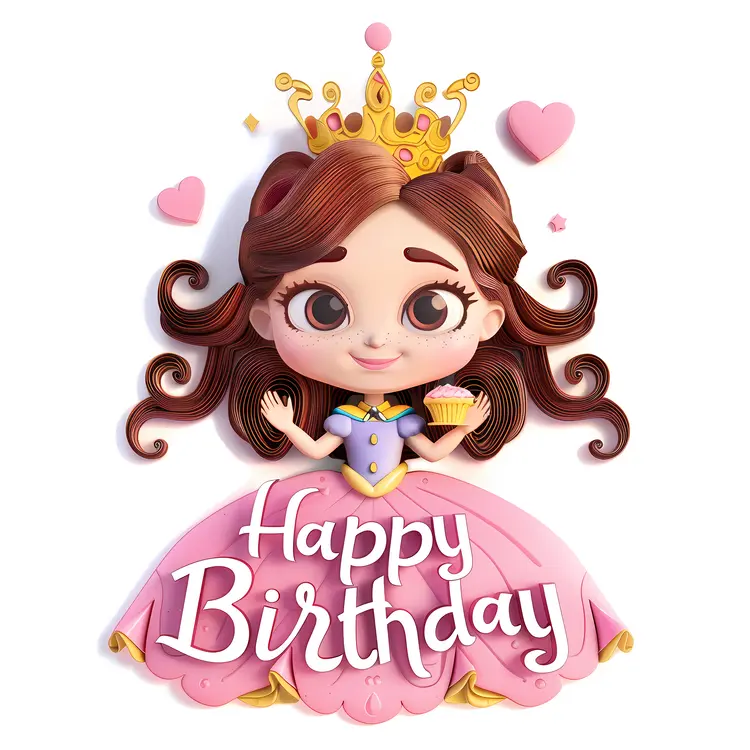 Cute Princess with Cupcake