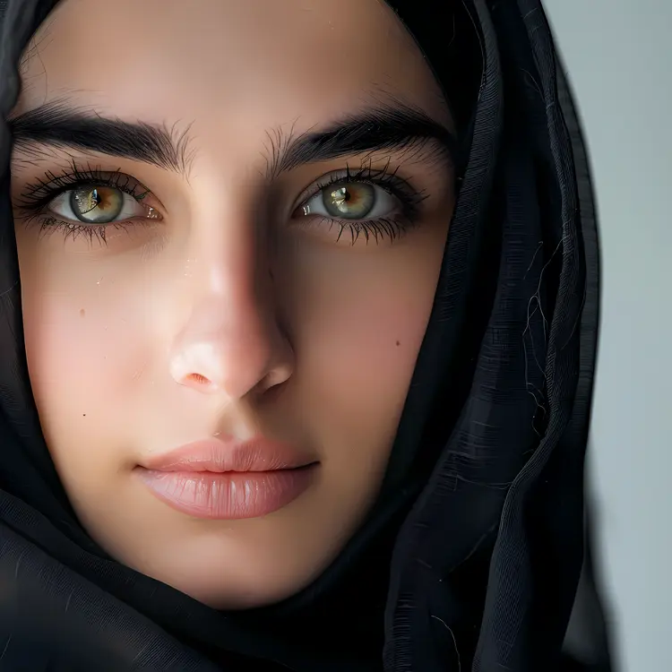 Woman in Black Hijab