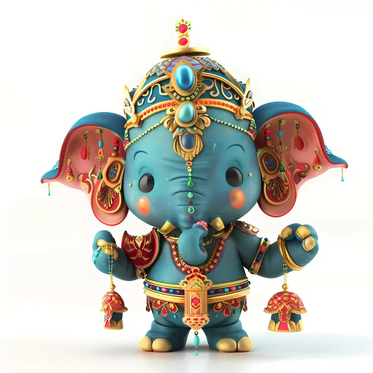 Ornate Blue Elephant