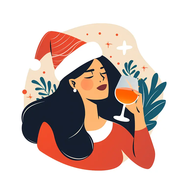 Festive Woman with Wine Glass